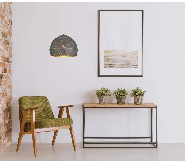 ITALUX MDM-3471-1 GR+GD - Luster na lanku HARLEY 1xE27/40W/230V antracit