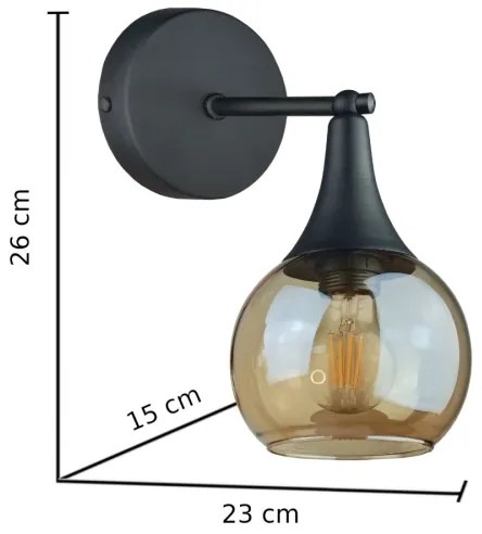 Nástenné svietidlo STAR 1xE27/60W/230V čierna/dymová béžová