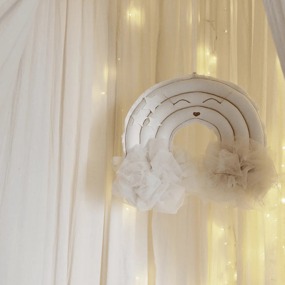 Závesná dekorácia dúha vanilka 35x27x12cm