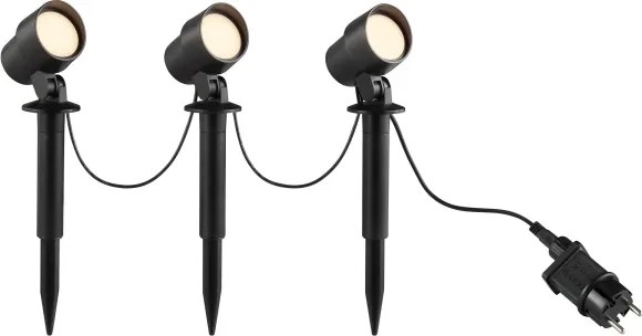 Brilliant - Sada 3x LED vonkajších svietidiel KAMARA LED/8,5W/230V IP44, čierna