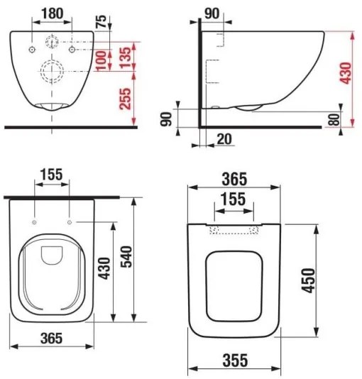 JIKA H8669540000001 - Závesné WC PURE + WC sedadlo SoftClose PURE