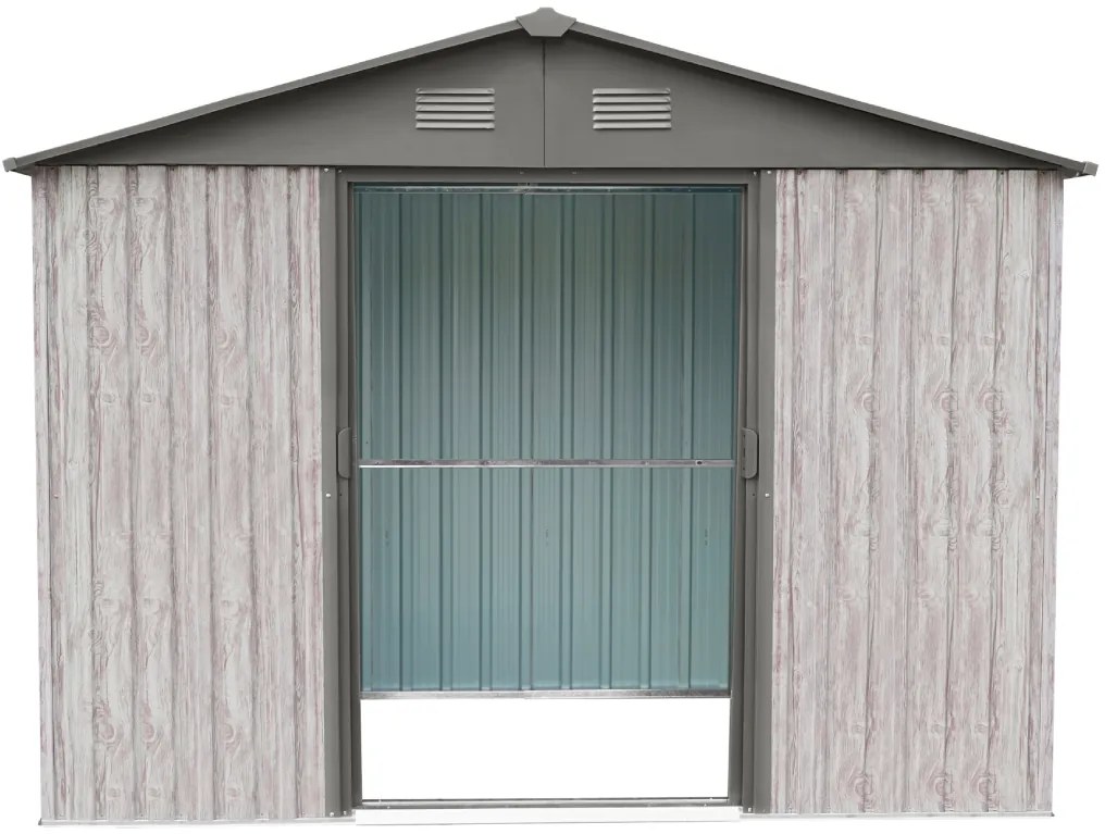 Záhradný domček BestBerg ZDB-7SD / 7,2 m² / 301 x 238 x 214 cm / biele drevo / sivá