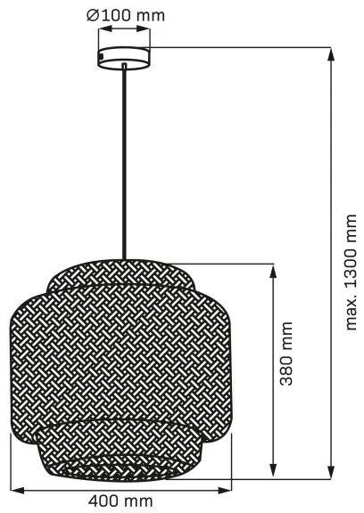 Luster na lanku BERTA 1xE27/20W/230V pr. 40 cm bambus