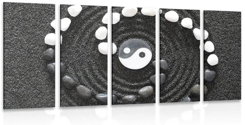 5-dielny obraz harmonický Jin a Jang Varianta: 200x100