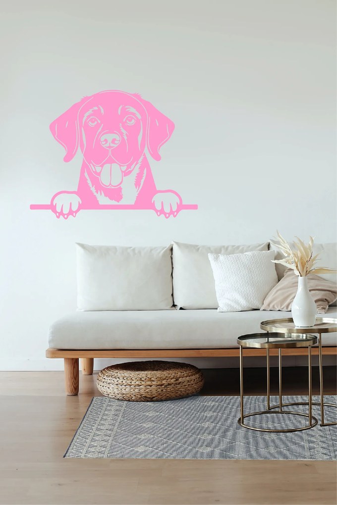 Veselá Stena Samolepka Labradorský retriever Farba: oranžová, Veľkosť: 40 x 31 cm