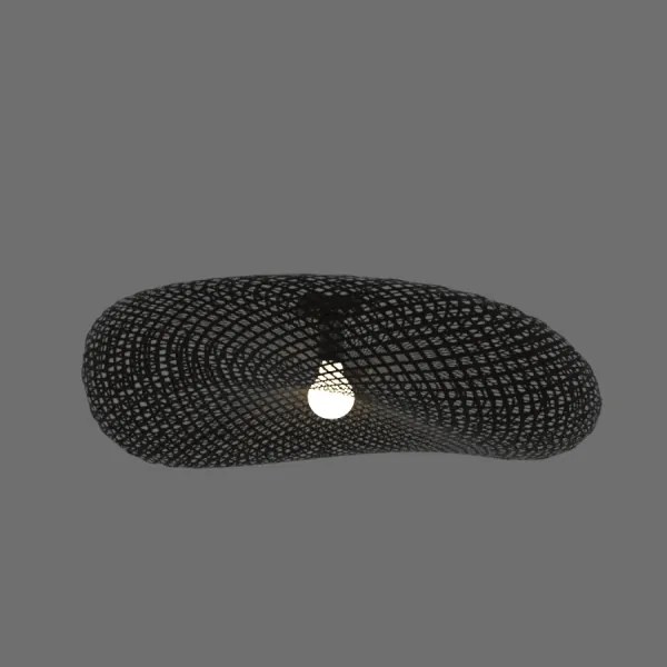 Zambelis 19109 - Luster prisadený 1xE27/40W/230V bambus/čierna