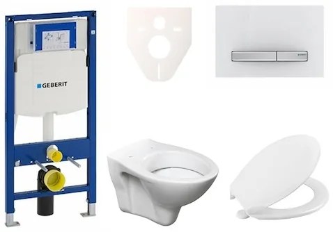 Cenovo zvýhodnený závesný WC set Geberit do ľahkých stien / predstenová montáž + WC Ceramia S-Line Pro 111.300.00.5NR8