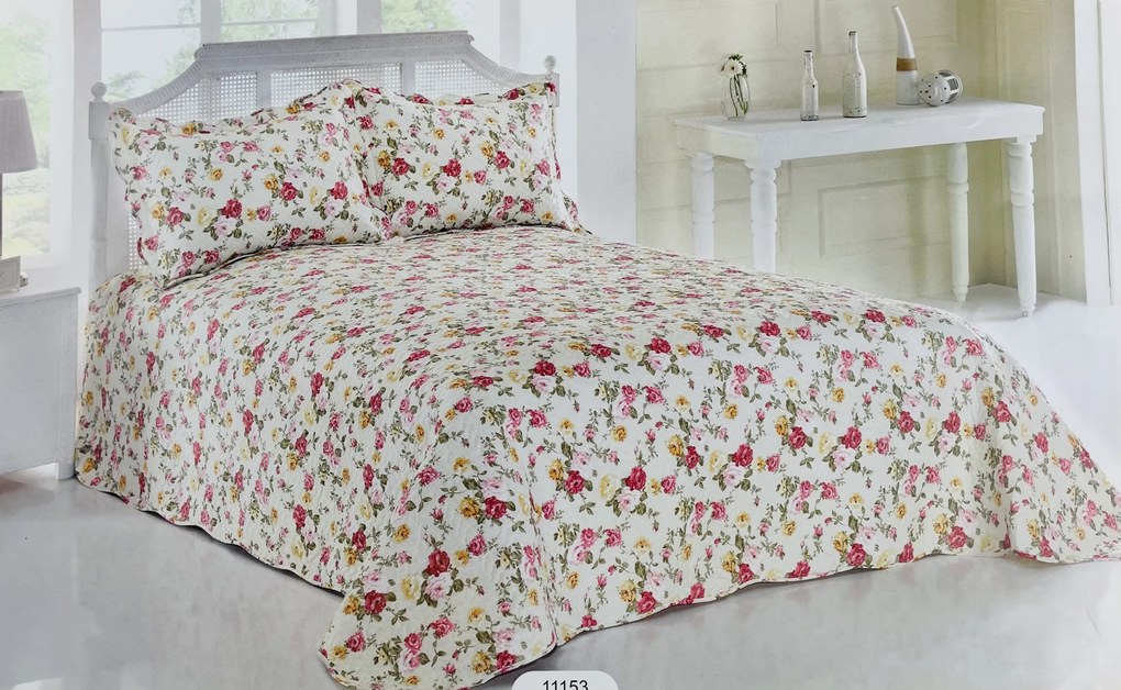 Prehoz bavlnený Vintage rose TiaHome - 140x220cm + 1ks 50x70cm