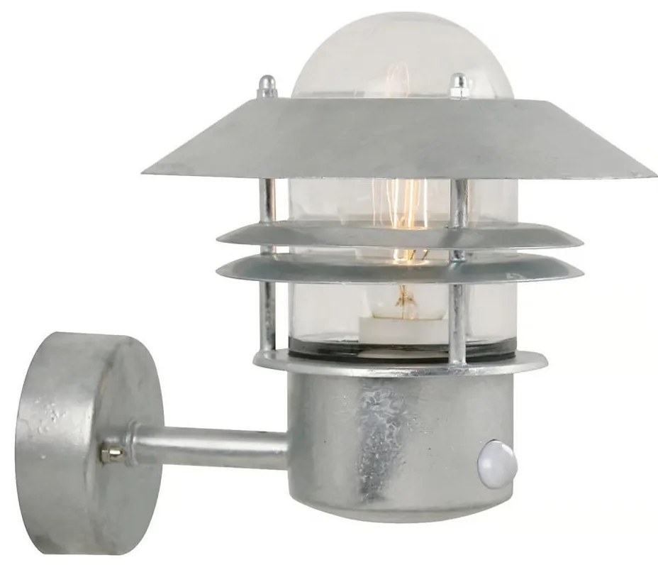 Nordlux - Vonkajšie nástenné svietidlo so senzorom BLOKHUS 1xE27/60W/230V IP54