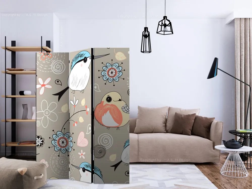 Artgeist Paraván - Natural pattern with birds [Room Dividers]