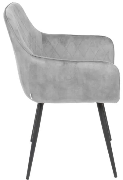 Jedálenská stolička SATORI zamatová sivá 897646
