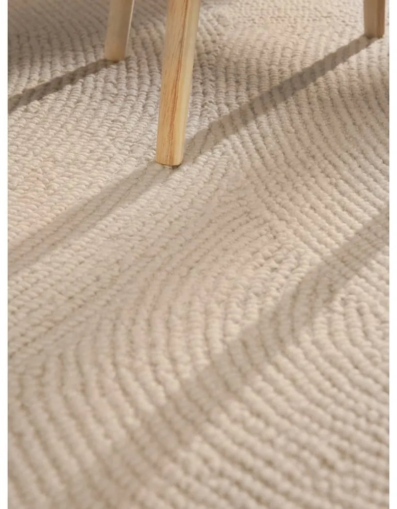 Ručne tkaný vlnený okrúhly koberec vo svetlo prírodnej farbe ø 150 cm Eleni Natural White – Hanse Home