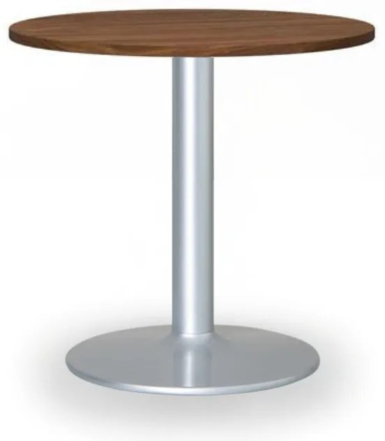 Konferenčný stolík ZEUS II, priemer 60 cm, sivá podnož, orech