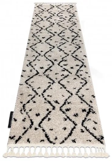 Dywany Łuszczów, Koberec behúň Berber Tetuan B751 cream, 60x300, biela, obývacia izba