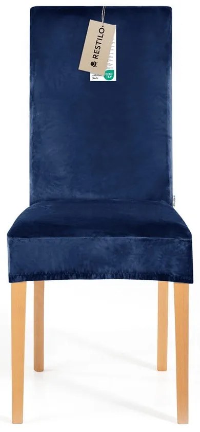 Modré napínacie poťahy v súprave 4 ks na stoličku 48 cm Sento – Restilo