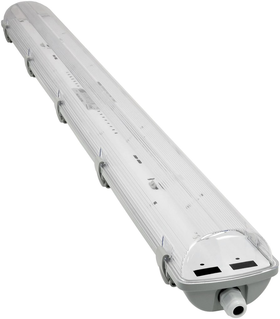 BERGE Hermetické svietidlo + 2x LED trubica - T8 - 120cm - 18W - teplá biela - SADA