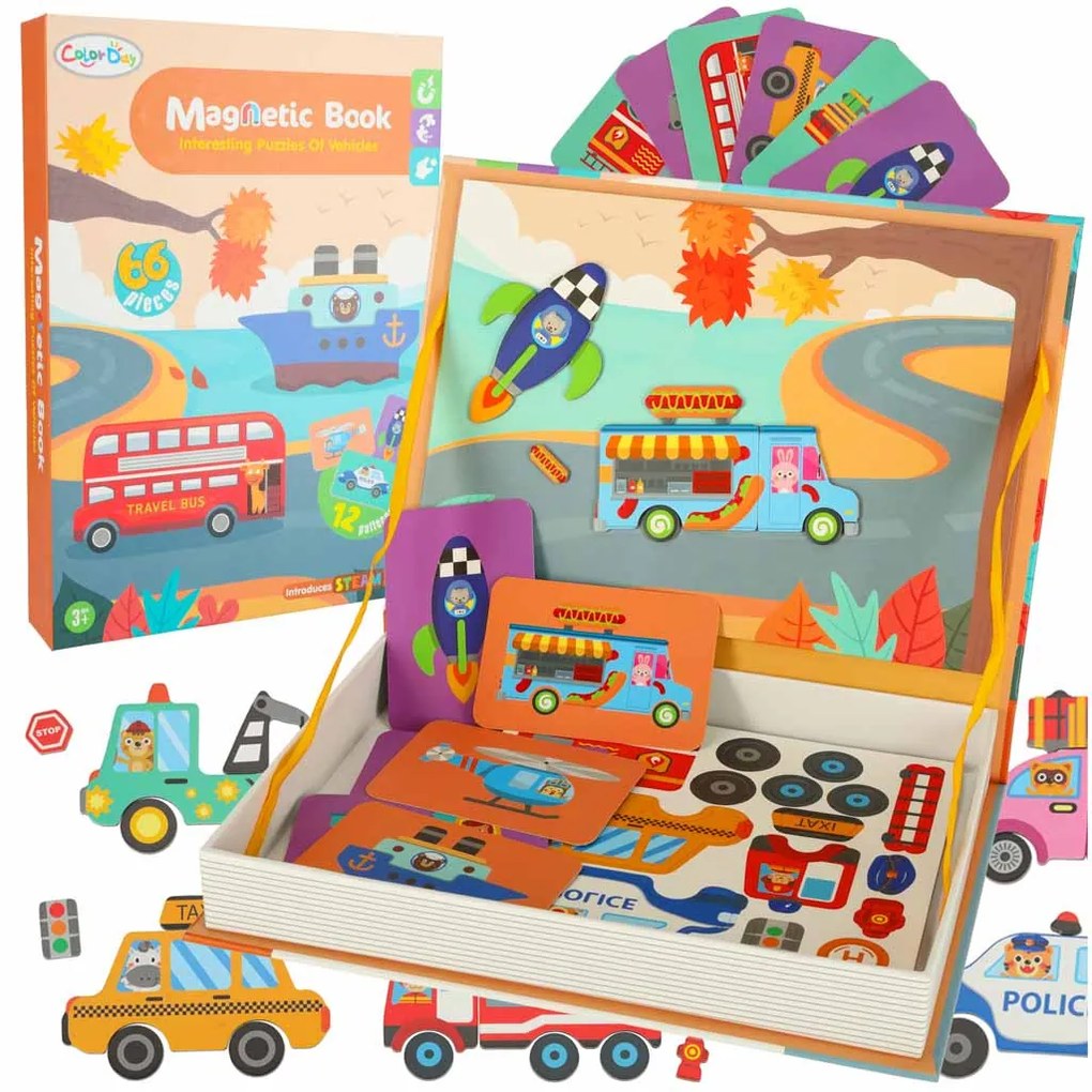KIK Magnetické puzzle dopravné prostriedky