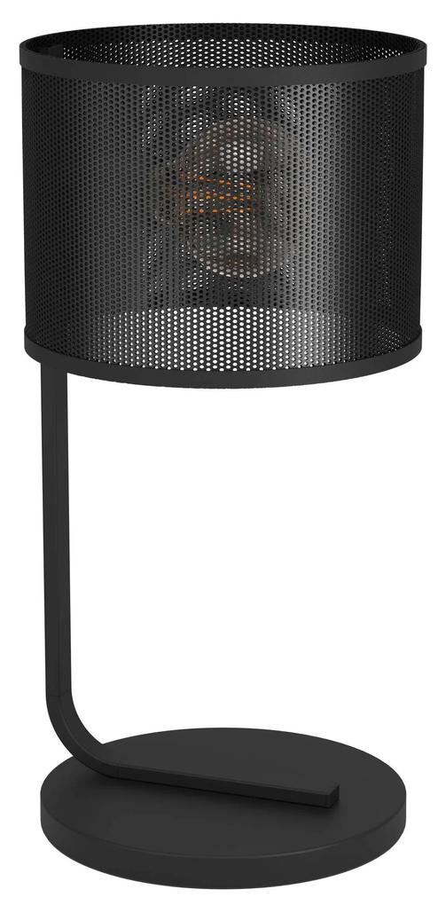 EGLO Vintage stolná lampa MANBY, 1xE27, 40W, guľatá, čierna