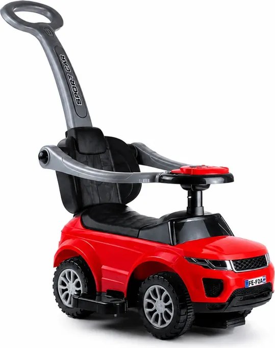 LEAN CARS Jazdítko s tlačnou rukoväťou 614W, červené