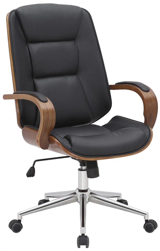 Design-Shop Kancelárska stolička Yankton - Orech / Čierna