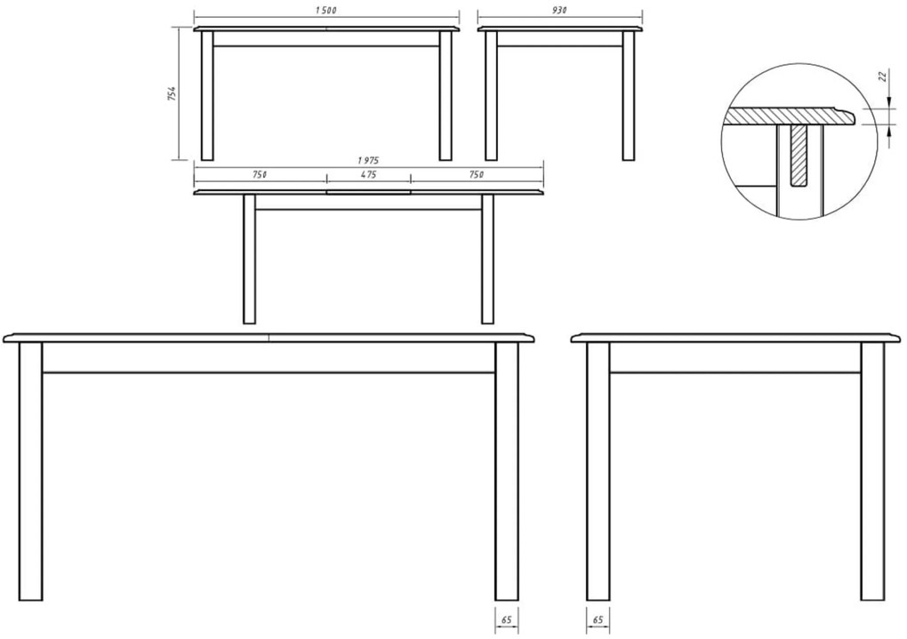 PROXIMA.store - Rustikálny rozkladací stôl 93/150 - 197 cm - BELLUNO ELEGANTE FARBA: biela - dub