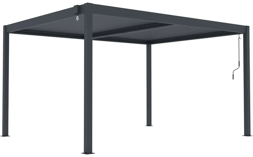 Hliníková bioklimatická pergola s lamelami BestBerg BBP-12G / 4 x 3 m / sivá