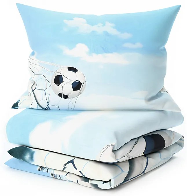 3D Bavlnené obliečky FOOTBALL ZONE, modré Rozmer obliečky: 70 x 90 cm | 140 x 200 cm