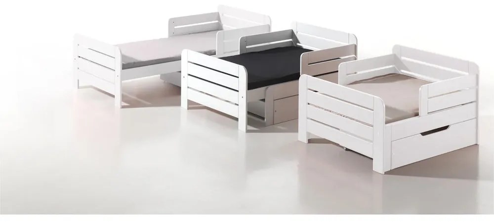 Biela posteľ Vipack Jumper Bed White, 90 x 140/200 cm