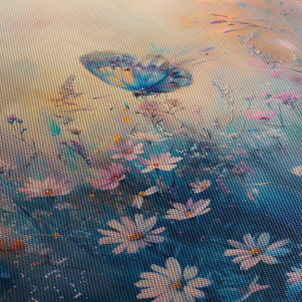 Obraz - Lúka s motýľom (70x50 cm)
