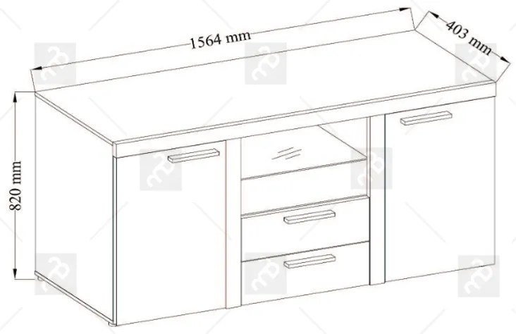 Komoda Luiza 2F 2S - Dub Lefkas