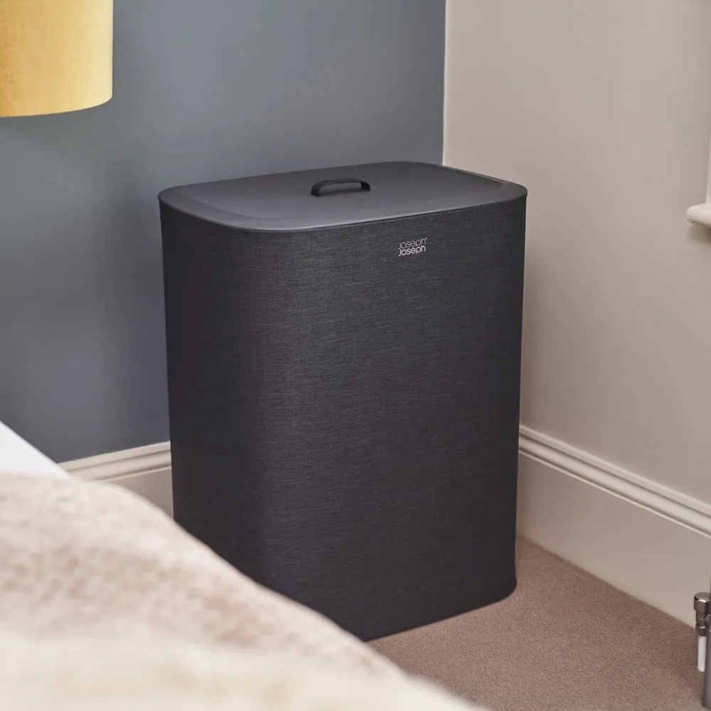 Antracitovosivý látkový/plastový kôš na bielizeň 2x45 l Tota – Joseph Joseph