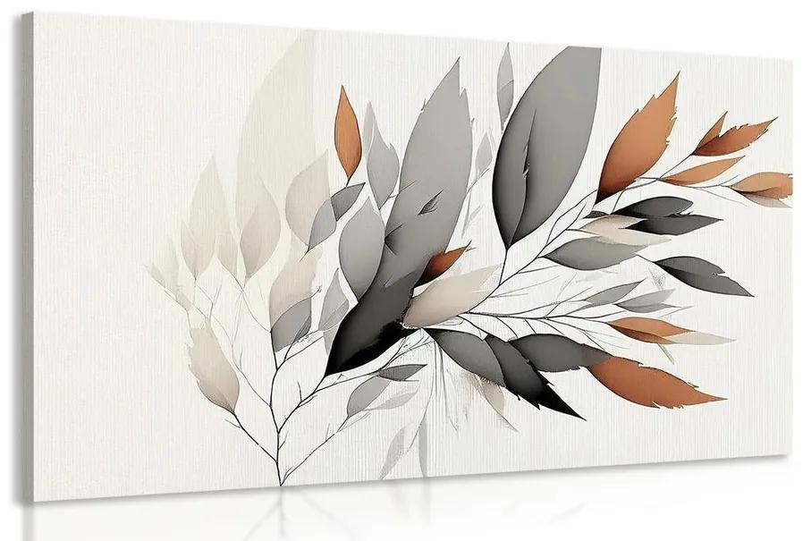 Obraz minimalistická vetvička listov