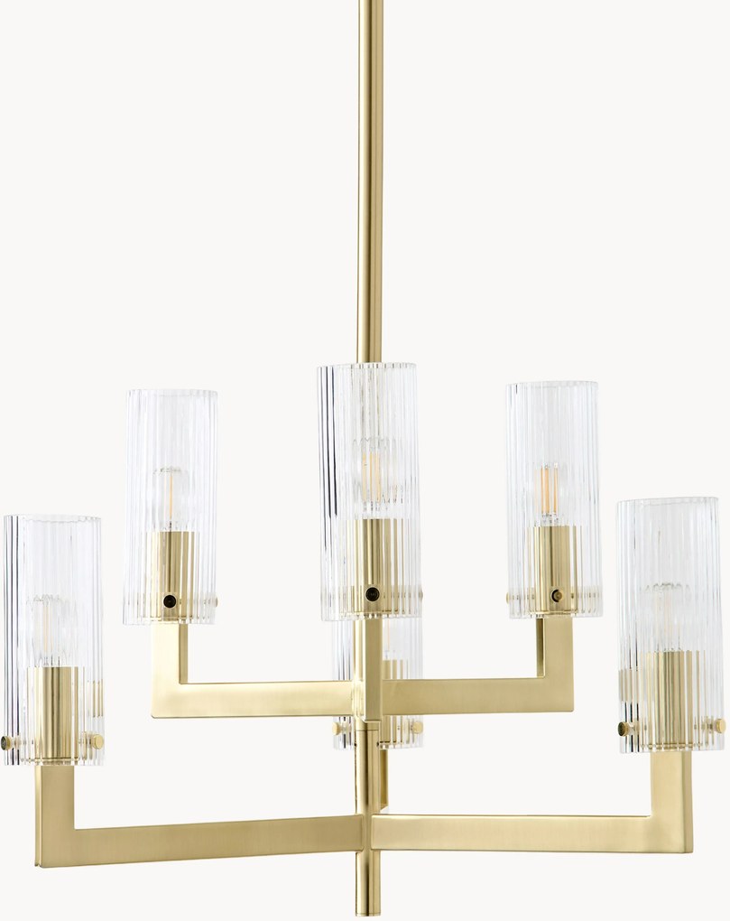 Drážkovaný sklenený luster Emmi