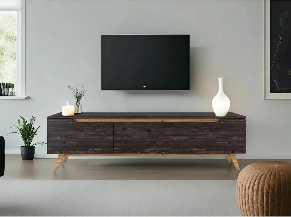 Televízny stolík Dita Black and Walnut