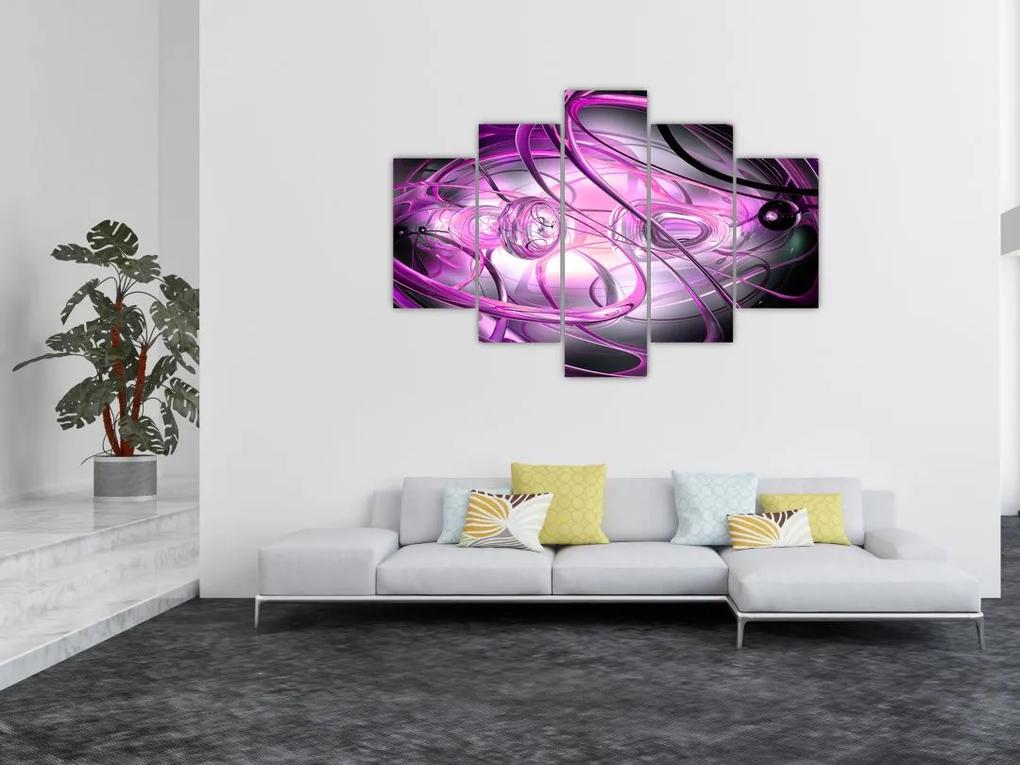 Obraz krásnej fialovej abstrakcie (150x105 cm)