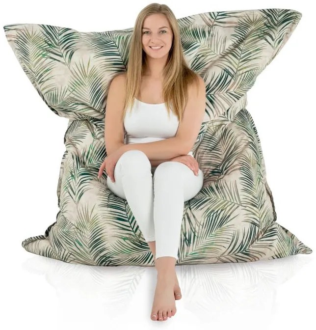 Sedací vak Botanic – veľký podlahový vankúš s botanickým motívom Veľkosť: XXL