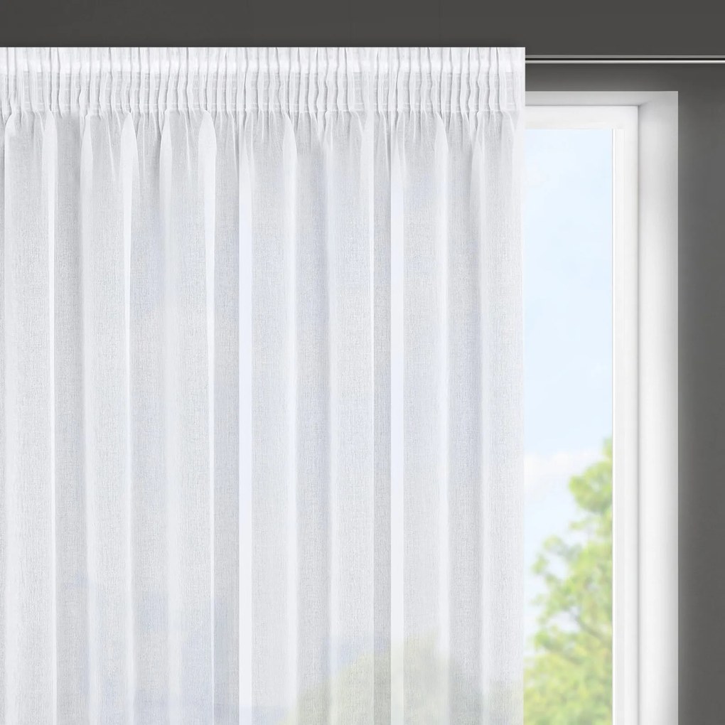 ZÁCLONA NA PÁSKE ARGEA 350X150 CM BIELA