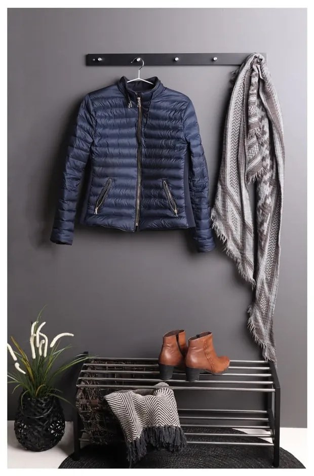 Čierna polička na topánky z topoľového dreva Padova - House Nordic