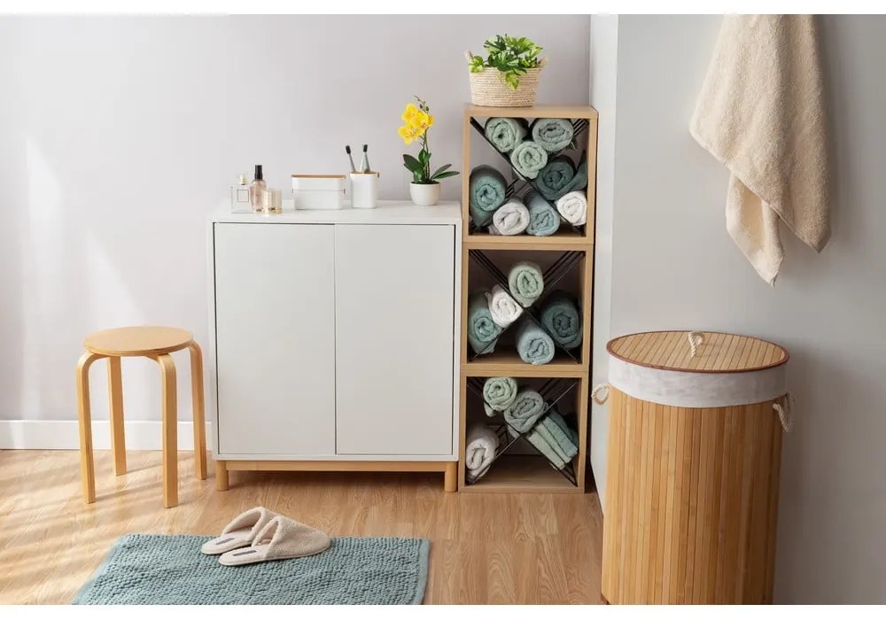 Okrúhly bambusový kôš na bielizeň Compactor Round
