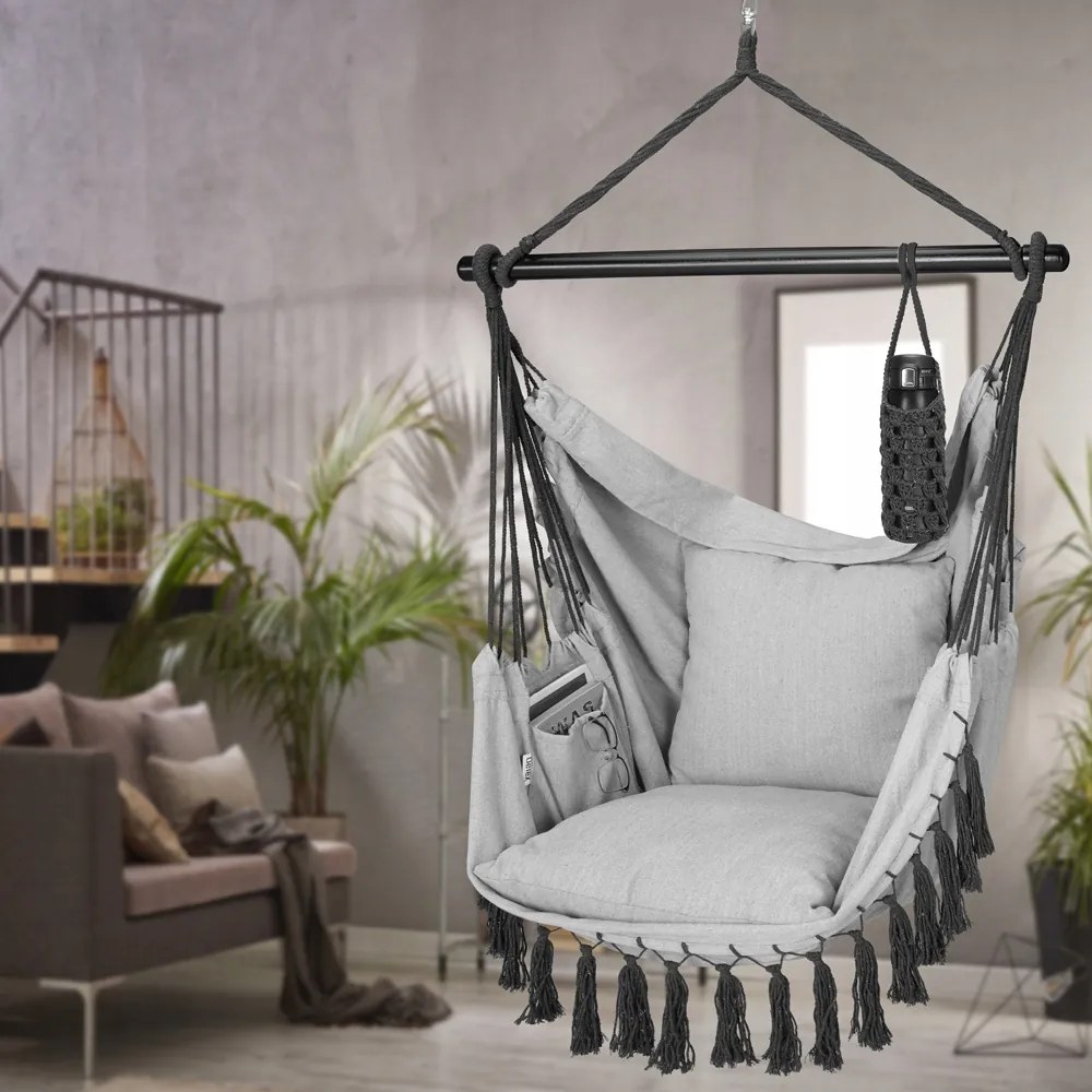 Závěsné houpací křeslo Alex šedé