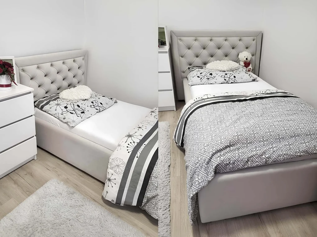 Čalúnená posteľ Valerie 90x200 Farba: Sivá
