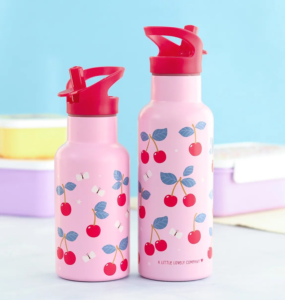 A Little Lovely Company - antikorová fľaša na pitie, 500 ml - čerešne