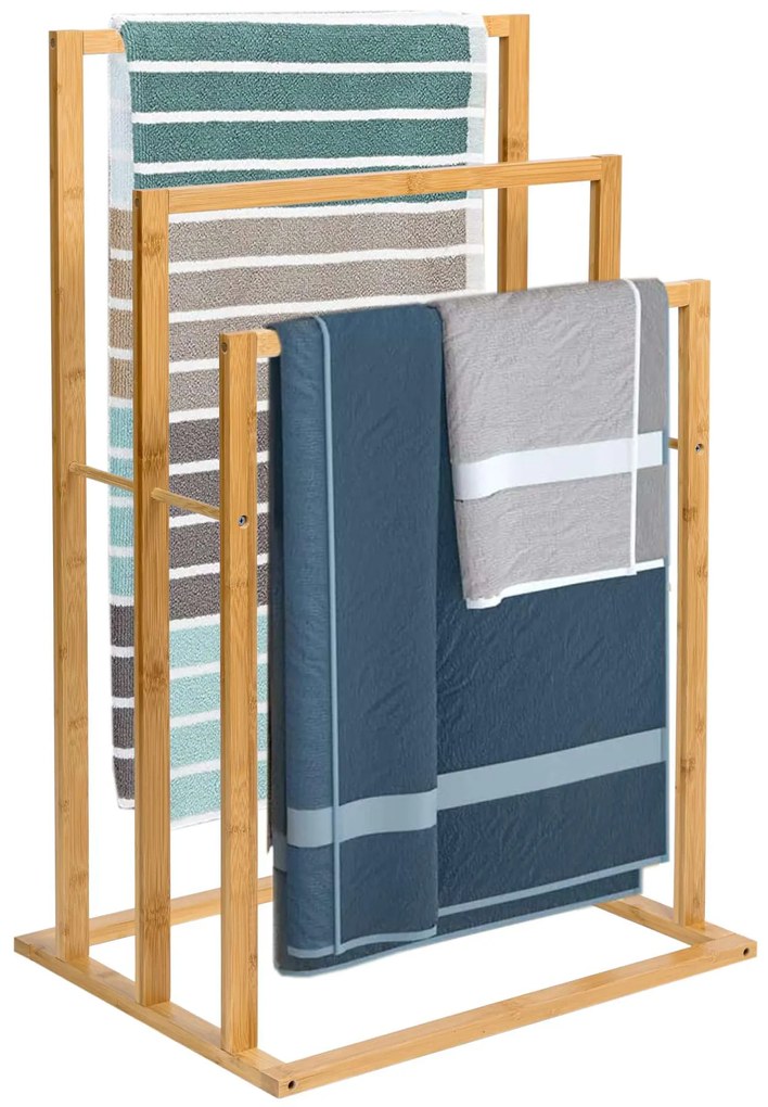 Dekorstudio Bambusový vešiak na uteráky 3-ramenný