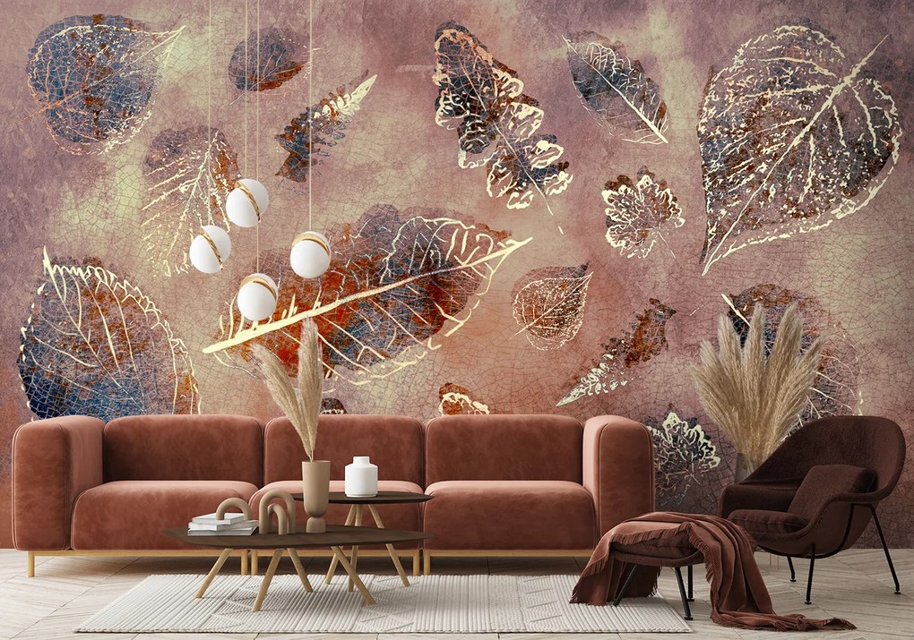 Gario Fototapeta Listy v retro štýle Materiál: Vliesová, Rozmery: 350 x 245 cm