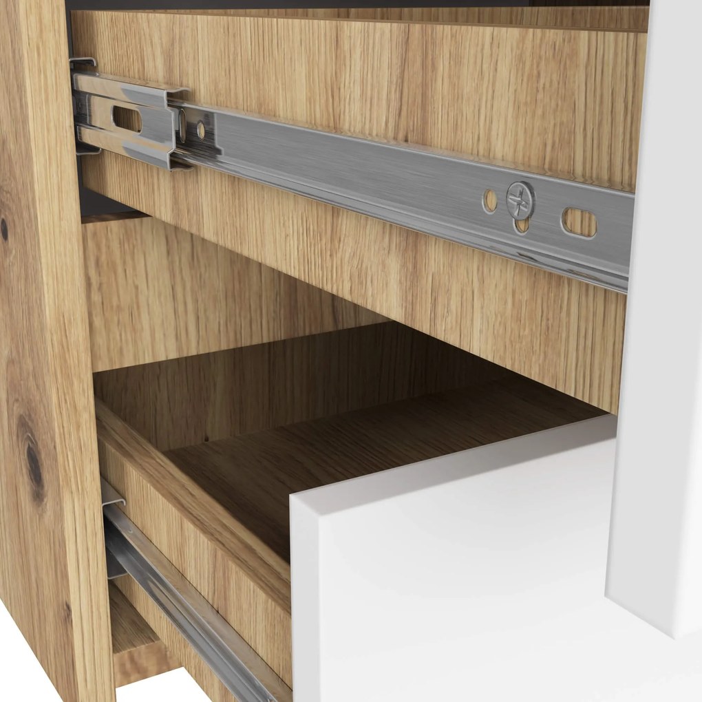 Komoda CL6 100 cm dub artisan/biela