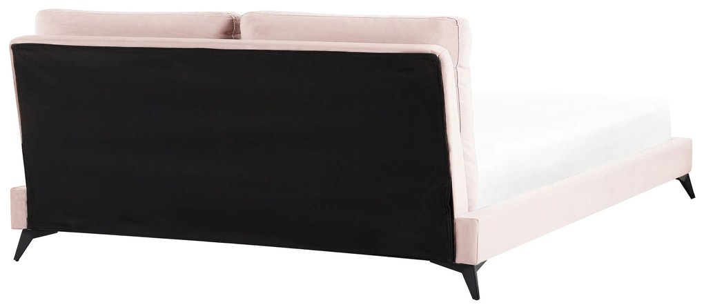Zamatová posteľ 180 x 200 cm ružová MELLE Beliani