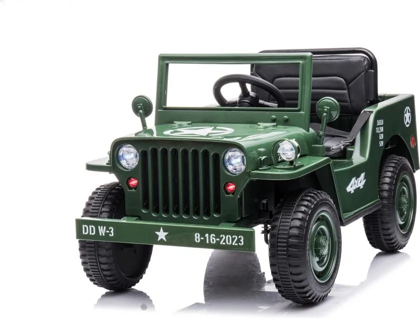 LEAN CARS Elektrické autíčko na akumulátor JH-103 armádne zelené 4x4