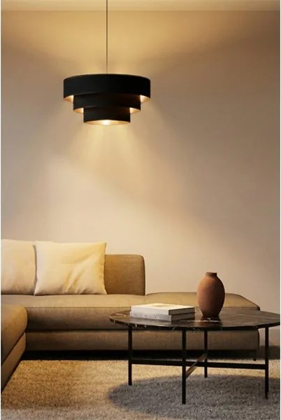 Brilagi - Luster na lanku LUNETA 1xE27/60W/230V pr. 40 cm čierna/zlatá