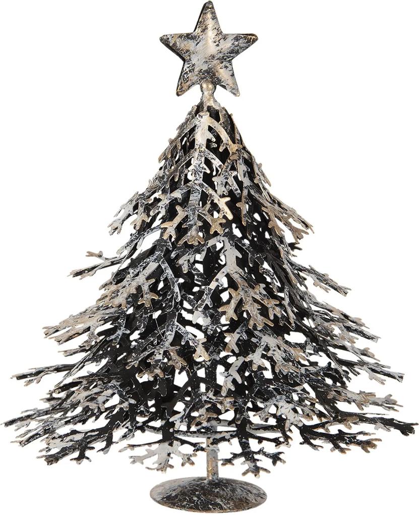 Plechová dekorácia vianočný strom - 14 * 14 * 21 cm