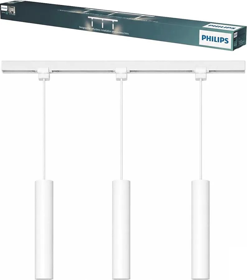 Philips - Závesný luster na lane v lištovom systéme EASYLINK 3xGU10/7W/230V 1 m biely